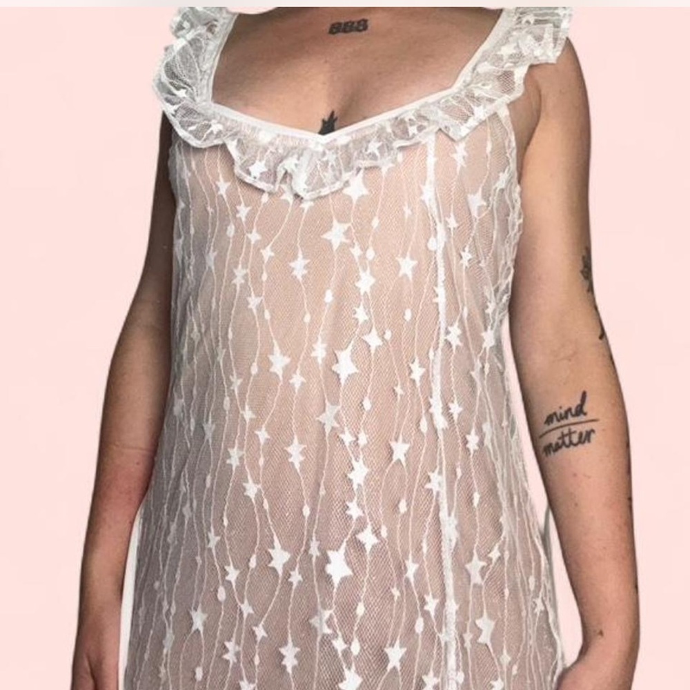White Star Mesh Nightgown